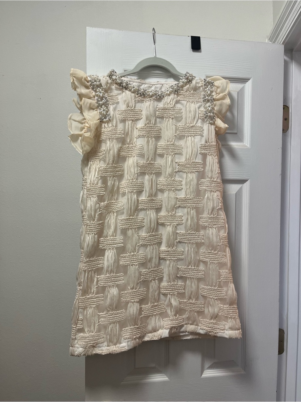 Miss Rosie Cream Textured Shift